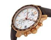  Shop Authentic Tissot Quickster Chronograph 42mm White Dial Brown Leather Strap Watch For Men - T095.417.36.037.00 - Luxxuri