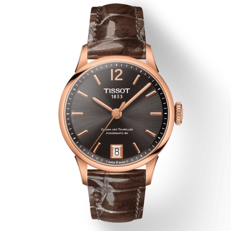  Shop Authentic Tissot Chemin Des Tourelles Powermatic 80 Lady Brown Dial Brown Leather Strap Watch For Women - T099.207.36.447.00 - Luxxuri