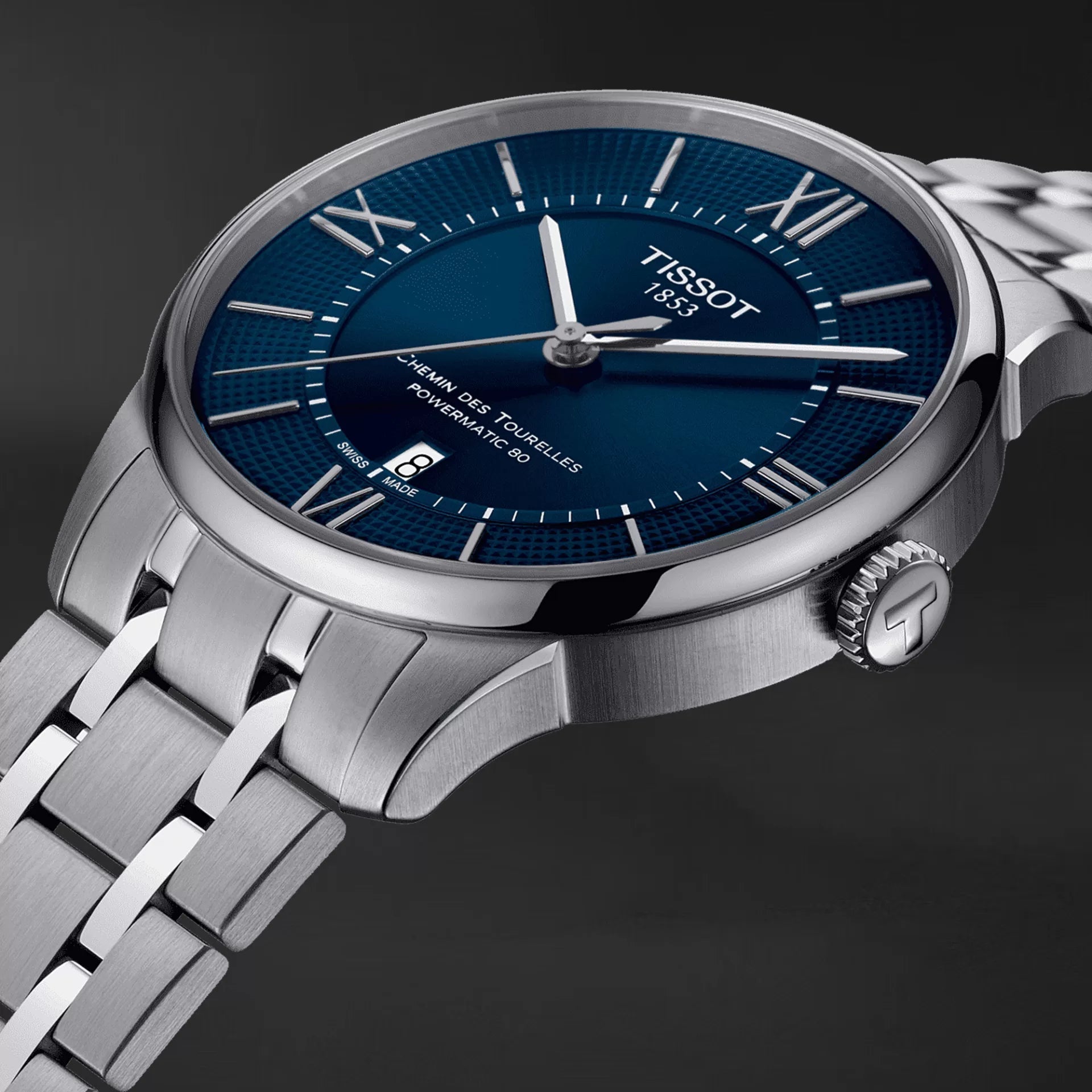  Shop Authentic Tissot Chemin Des Tourelles Powermatic 80 Blue Dial Silver Steel Strap Watch for Men - T099.407.11.048.00 - Luxxuri