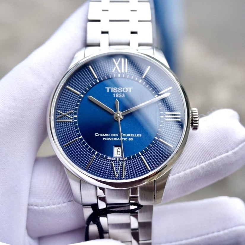  Shop Authentic Tissot Chemin Des Tourelles Powermatic 80 Blue Dial Silver Steel Strap Watch for Men - T099.407.11.048.00 - Luxxuri