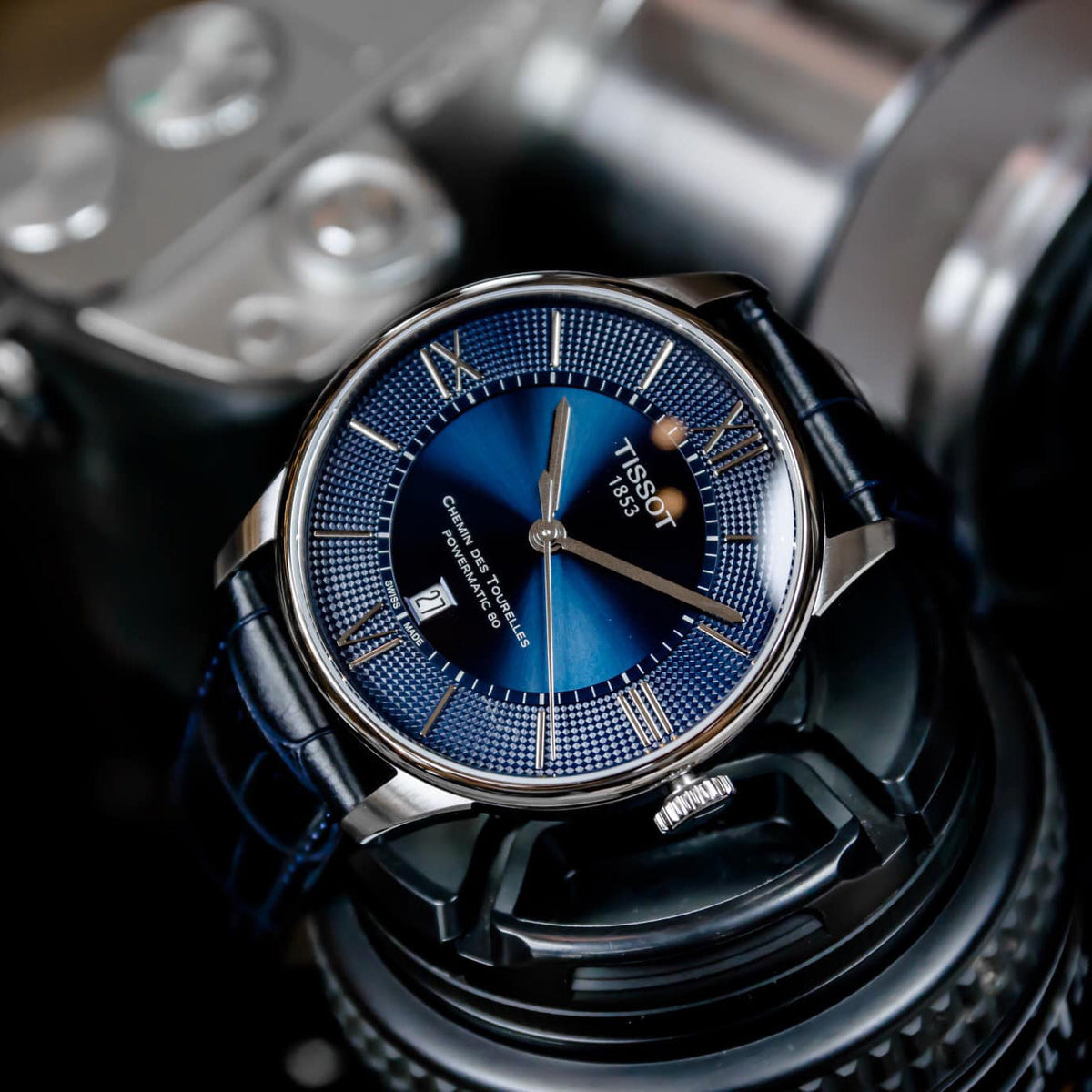  Shop Authentic Tissot Chemin Des Tourelles Powermatic 80 Blue Dial Blue Leather Strap Watch for Men - T099.407.16.048.00 - Luxxuri