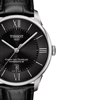  Shop Authentic Tissot Chemin Des Tourelles Powermatic 80 Black Dial Black Leather Strap Watch For Men - T099.407.16.058.00 - Luxxuri