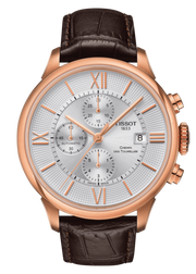  Shop Authentic Tissot Des Tourelles Chronograph Silver Dial Brown Leather Strap Watch For Men - T099.427.36.038.00 - Luxxuri