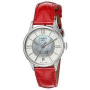  Shop Authentic Tissot Chemin Des Tourelles Powermatic 80 Mother of Pearl White Dial Red Leather Strap Watch For Women - T099.207.16.118.00 - Luxxuri