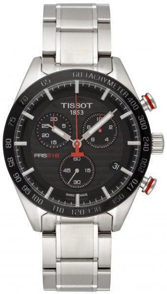  Shop Authentic Tissot T Sport PRS 516 Chronograph Black Dial Silver Steel Strap Watch For Men - T100.417.11.051.01 - Luxxuri