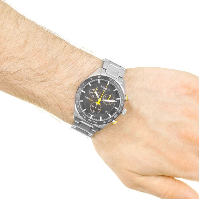 Shop Authentic Tissot PRS 516 Chronograph Black Dial Silver Steel Strap Watch For Men - T100.417.11.051.00 - Luxxuri