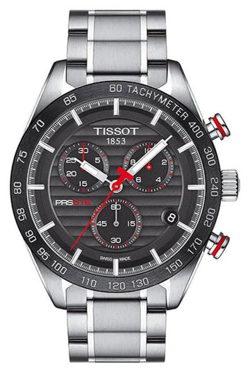  Shop Authentic Tissot T Sport PRS 516 Chronograph Black Dial Silver Steel Strap Watch For Men - T100.417.11.051.01 - Luxxuri