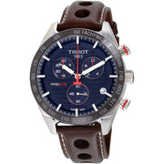  Shop Authentic Tissot PRS 516 Chronograph Blue Dial Brown Leather Strap Watch For Men - T100.417.16.041.00 - Luxxuri