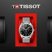  Shop Authentic Tissot PR 100 Chronograph Black Dial Silver Mesh Bracelet Watch For Men - T101.417.11.051.01 - Luxxuri