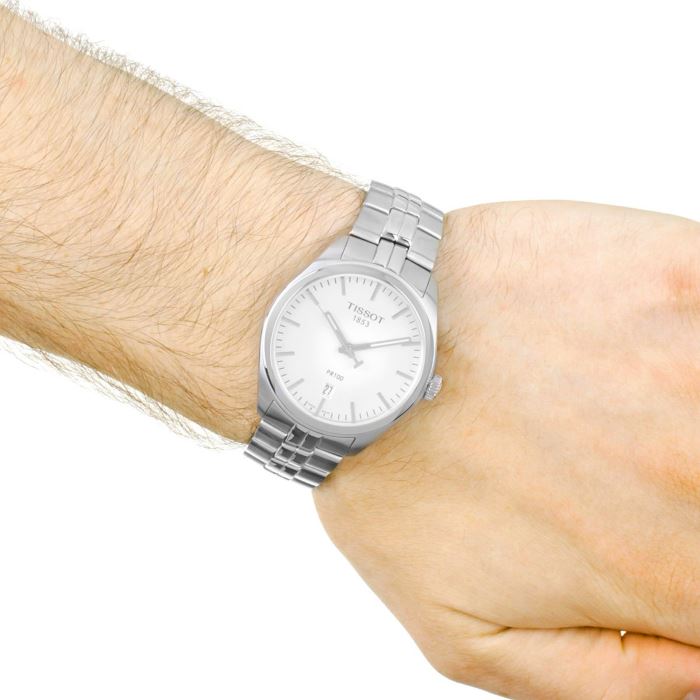  Shop Authentic Tissot PR 100 Quartz White Dial Silver Steel Strap Watch For Women - T101.410.11.031.00 - Luxxuri