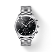  Shop Authentic Tissot PR 100 Chronograph Black Dial Silver Mesh Bracelet Watch For Men - T101.417.11.051.01 - Luxxuri