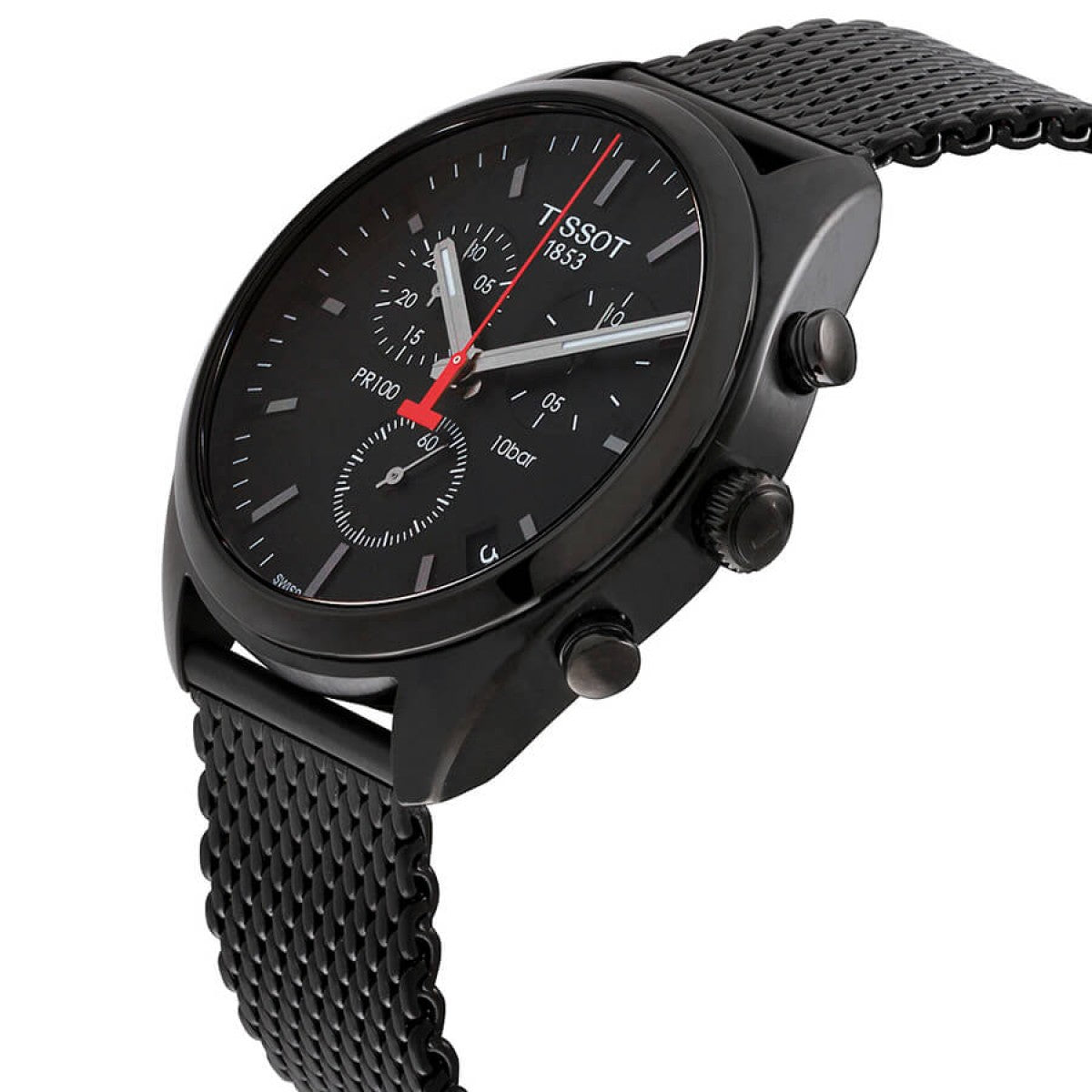  Shop Authentic Tissot T Classic PR 100 Chronograph Black Dial Black Mesh Bracelet Watch For Men - T101.417.33.051.00 - Luxxuri