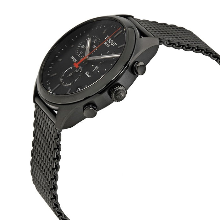  Shop Authentic Tissot T Classic PR 100 Chronograph Black Dial Black Mesh Bracelet Watch For Men - T101.417.33.051.00 - Luxxuri