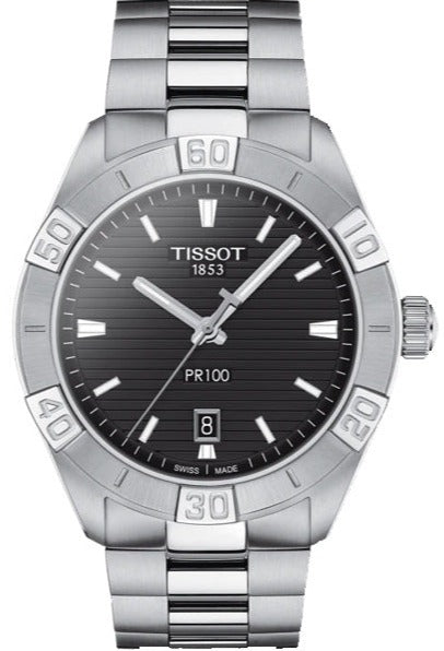  Shop Authentic Tissot PR 100 Sport Quartz Black Dial Silver Steel Strap Watch For Men - T101.610.11.051.00 - Luxxuri