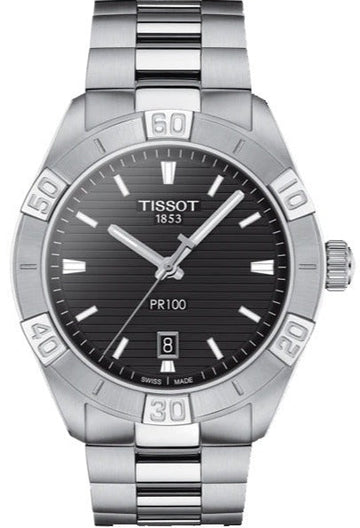  Shop Authentic Tissot PR 100 Sport Quartz Black Dial Silver Steel Strap Watch For Men - T101.610.11.051.00 - Luxxuri