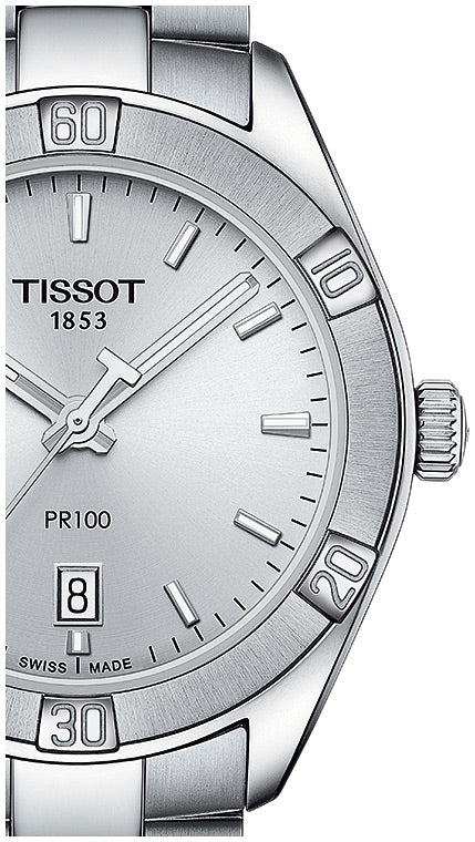  Shop Authentic Tissot PR 100 Sport Chic Silver Dial Silver Steel Strap Watch for Women - T101.910.11.031.00 - Luxxuri