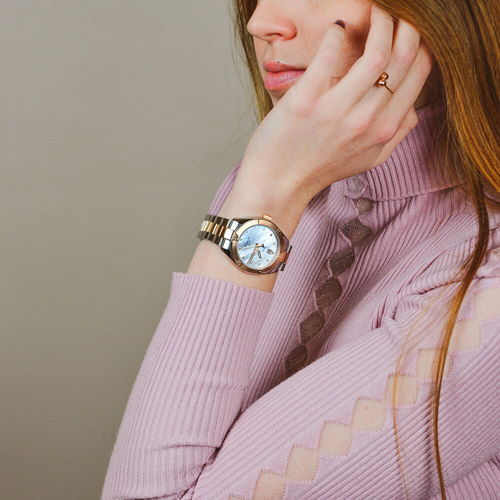  Shop Authentic Tissot PR 100 Sport Chic Diamonds Mother of Pearl Dial Two Tone Steel Strap Watch for Women - T101.910.22.116.00 - Luxxuri