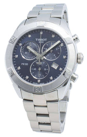  Shop Authentic Tissot PR 100 Sport Chic Chronograph Diamonds Blue Dial Silver Steel Strap Watch for Women - T101.917.11.046.00 - Luxxuri