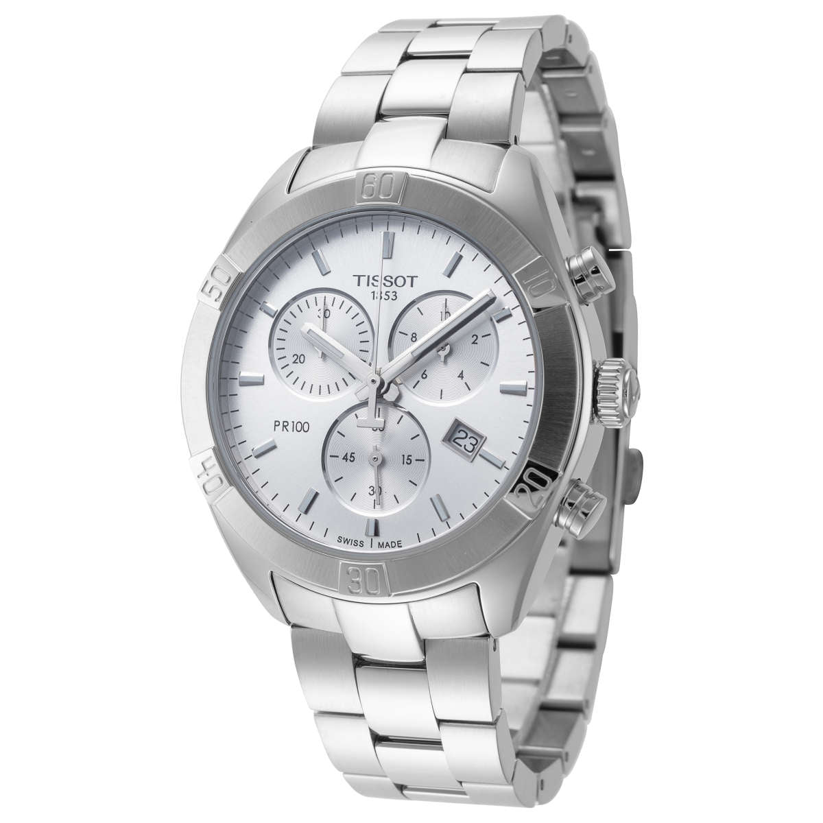  Shop Authentic Tissot PR 100 Sport Chic Chronograph Silver Dial Silver Steel Strap Watch for Women - T101.917.11.031.00 - Luxxuri
