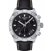  Shop Authentic Tissot PR 100 Sport Quartz Chronograph Black Dial Black Leather Strap Watch For Men - T101.617.16.051.00 - Luxxuri