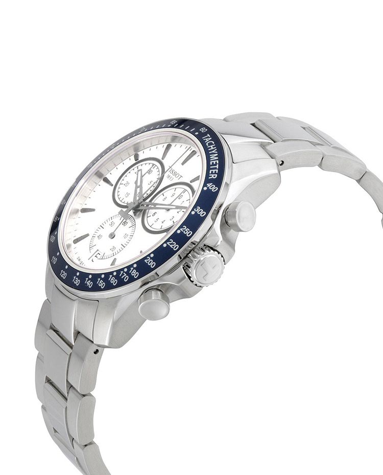  Shop Authentic Tissot V8 Quartz T Sport Chronograph White Dial Silver Steel Strap Watch For Men - T106.417.11.031.00 - Luxxuri