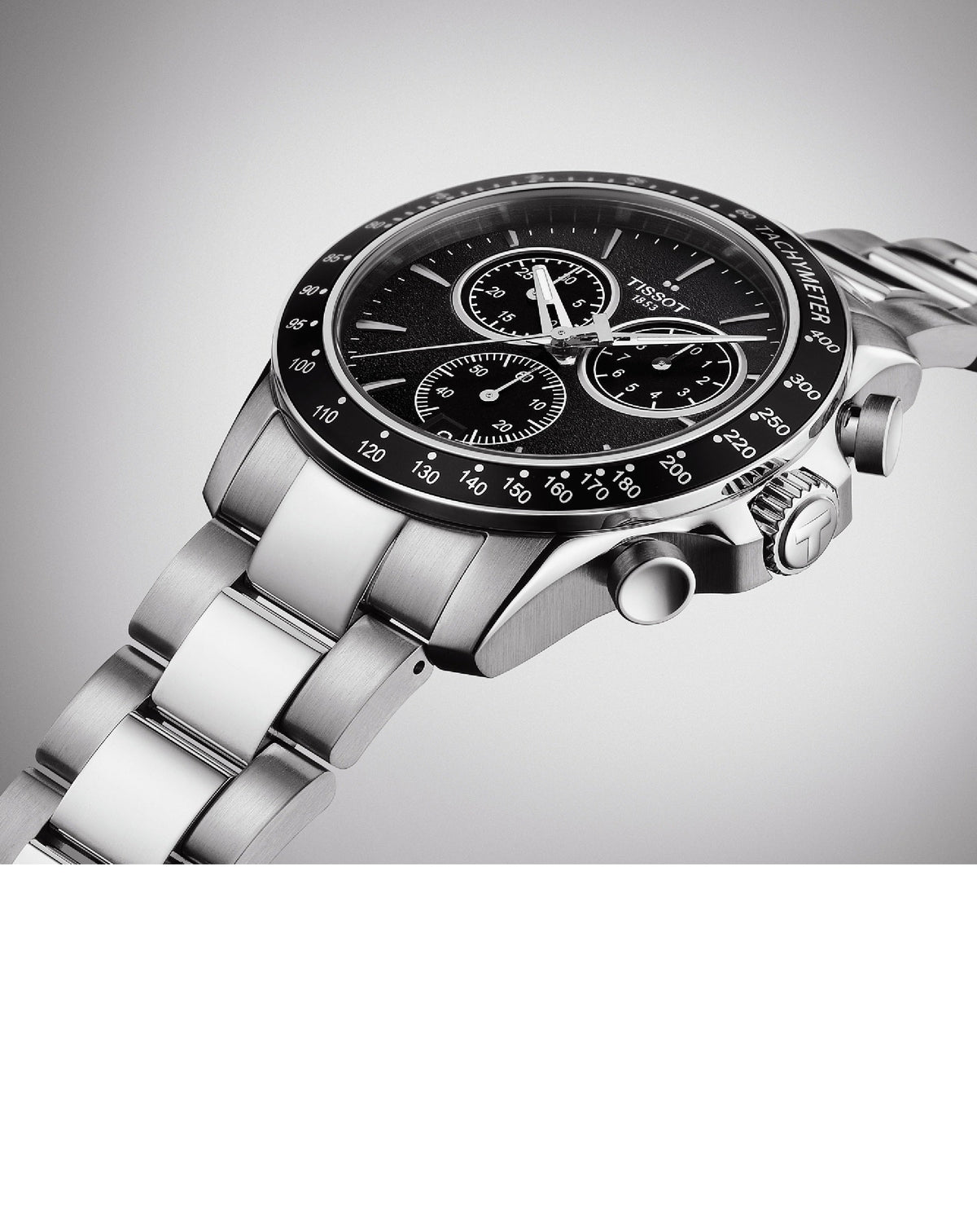  Shop Authentic Tissot V8 Quartz Chronograph Black Dial Silver Steel Strap Watch For Men - T106.417.11.051.00 - Luxxuri