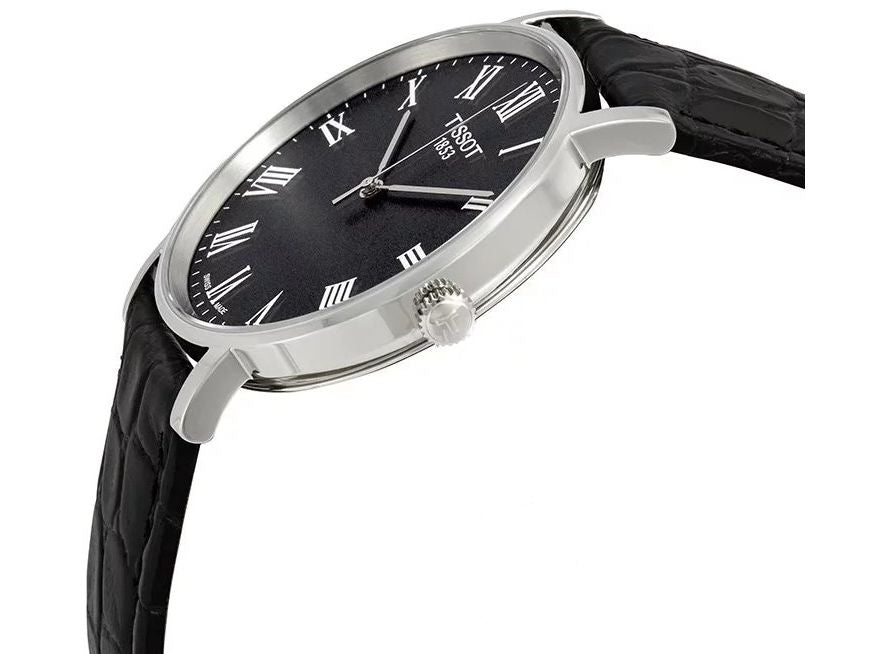  Shop Authentic Tissot Everytime Medium Black Dial Black Leather Strap Watch For Men - T109.410.16.053.00 - Luxxuri
