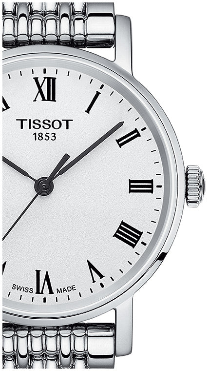  Shop Authentic Tissot T Classic Everytime Small White Dial Silver Mesh Bracelet Watch For Women - T109.210.11.033.00 - Luxxuri
