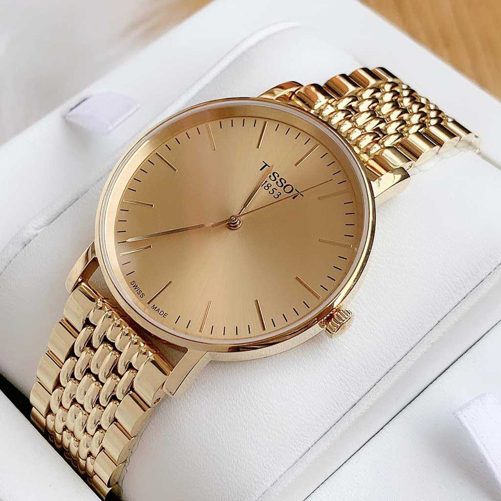  Shop Authentic Tissot T Classic Everytime Medium Gold Dial Gold Mesh Bracelet Watch For Men - T109.410.33.021.00 - Luxxuri