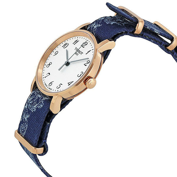  Shop Authentic Tissot T Classic Everytime Small White Dial Blue NATO Strap Watch For Women - T109.210.38.032.00 - Luxxuri