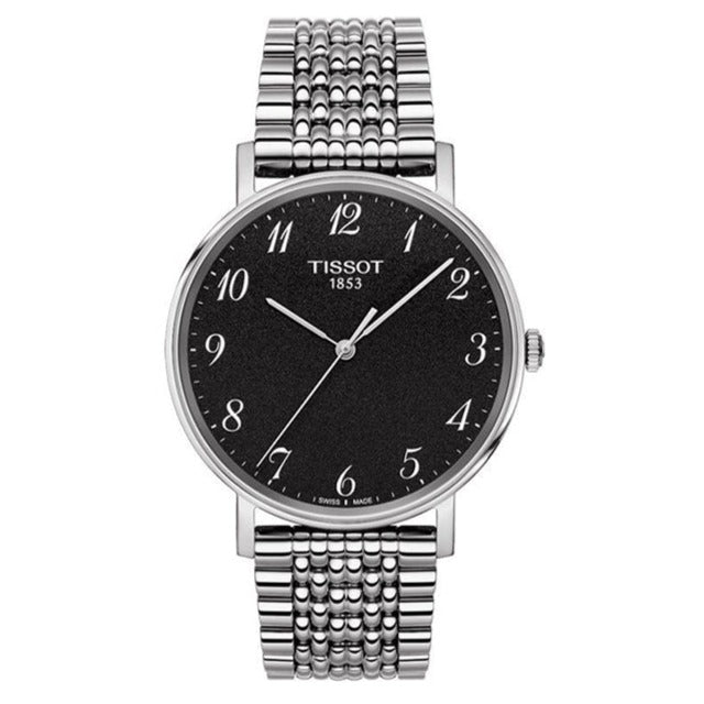  Shop Authentic Tissot T Classic Everytime Quartz Black Dial Silver Steel Strap Watch for Men - T109.410.11.072.00 - Luxxuri