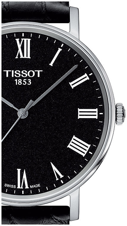  Shop Authentic Tissot Everytime Medium Black Dial Black Leather Strap Watch For Men - T109.410.16.053.00 - Luxxuri