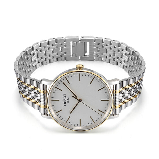  Shop Authentic Tissot Everytime Medium White Dial Two Tone Mesh Bracelet Watch For Men - T109.410.22.031.00 - Luxxuri