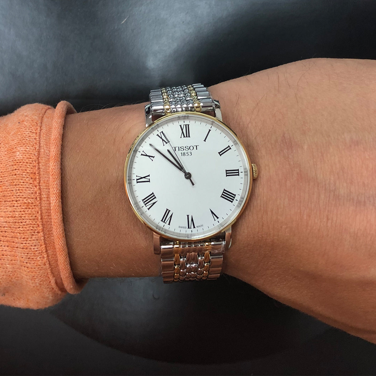  Shop Authentic Tissot Everytime Medium White Dial Two Tone Mesh Bracelet Watch For Men - T109.410.22.033.00 - Luxxuri
