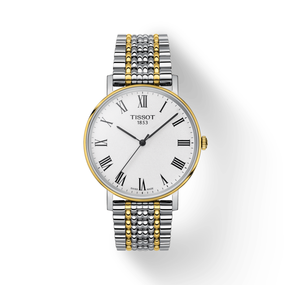  Shop Authentic Tissot Everytime Medium White Dial Two Tone Mesh Bracelet Watch For Men - T109.410.22.033.00 - Luxxuri