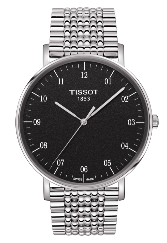  Shop Authentic Tissot Everytime Large Black Dial Silver Mesh Bracelet Watch For Men - T109.610.11.077.00 - Luxxuri