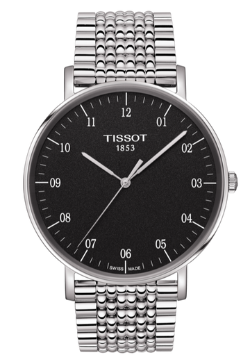  Shop Authentic Tissot Everytime Large Black Dial Silver Mesh Bracelet Watch For Men - T109.610.11.077.00 - Luxxuri