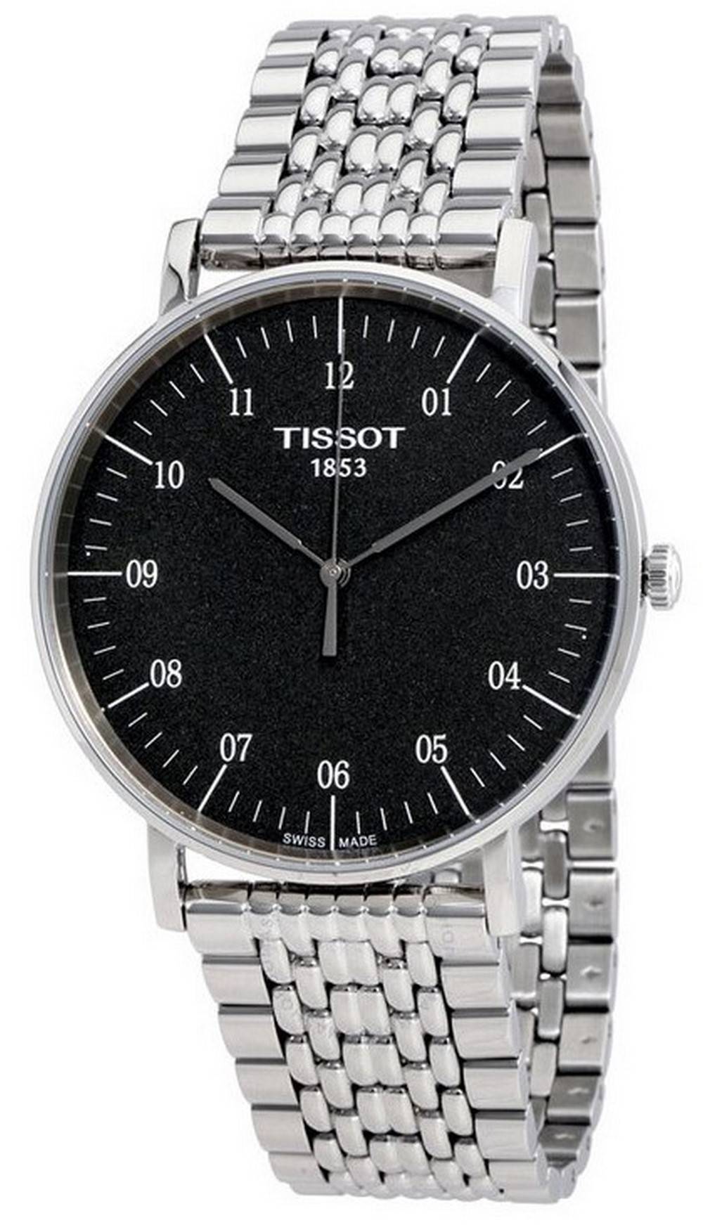  Shop Authentic Tissot Everytime Large Black Dial Silver Mesh Bracelet Watch For Men - T109.610.11.077.00 - Luxxuri