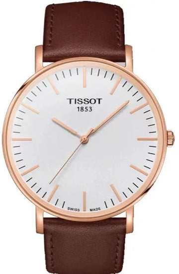  Shop Authentic Tissot T Classic Everytime White Dial Brown Leather Strap Watch for Men - T109.610.36.031.00 - Luxxuri