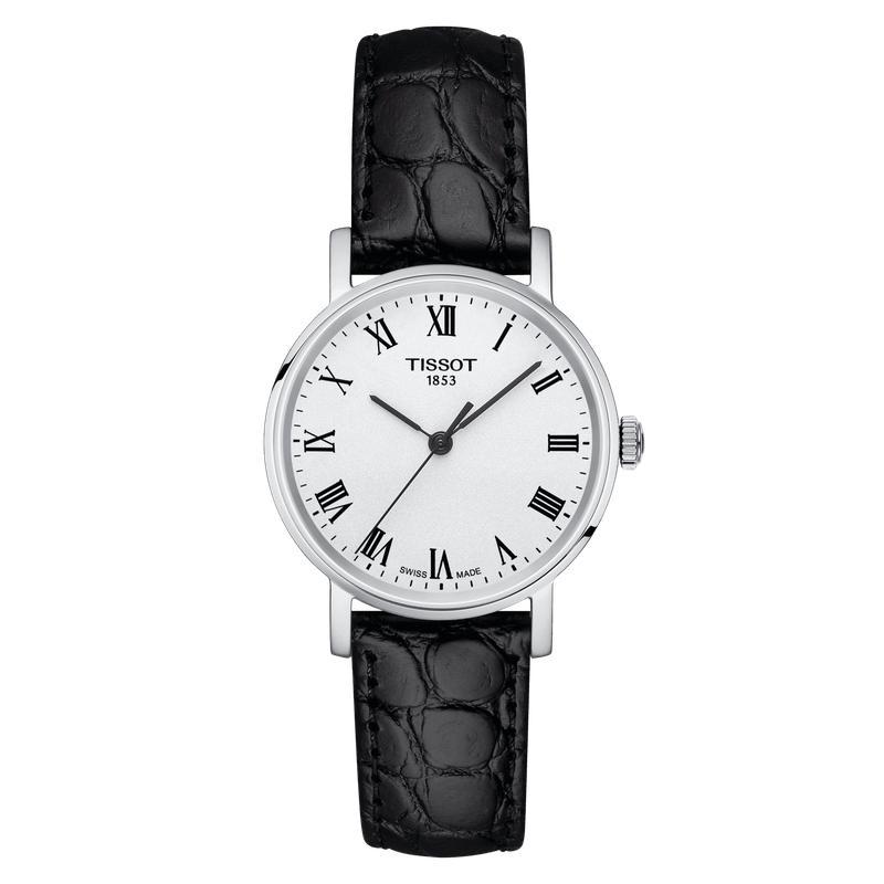  Shop Authentic Tissot Everytime Small White Dial Black Leather Strap Watch For Women - T109.210.16.033.00 - Luxxuri