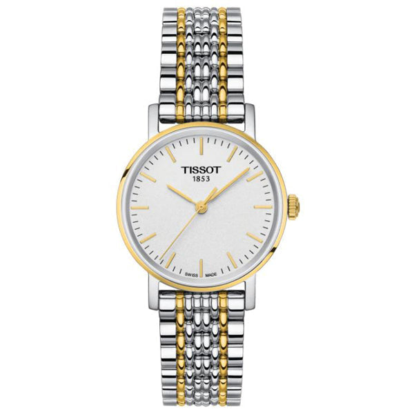  Shop Authentic Tissot T Classic Everytime Small White Dial Two Tone Mesh Bracelet Watch For Women - T109.210.22.031.00 - Luxxuri