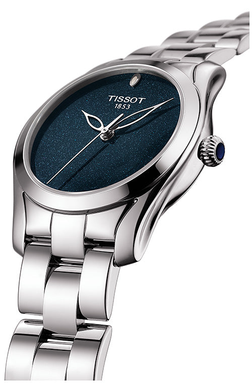  Shop Authentic Tissot T Wave Donna Blue Dial Silver Steel Strap Watch For Women - T112.210.11.041.00 - Luxxuri