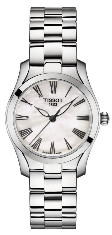  Shop Authentic Tissot T Wave T Lady Mother of Pearl Dial Silver Steel Strap Watch For Women - T112.210.11.113.00 - Luxxuri