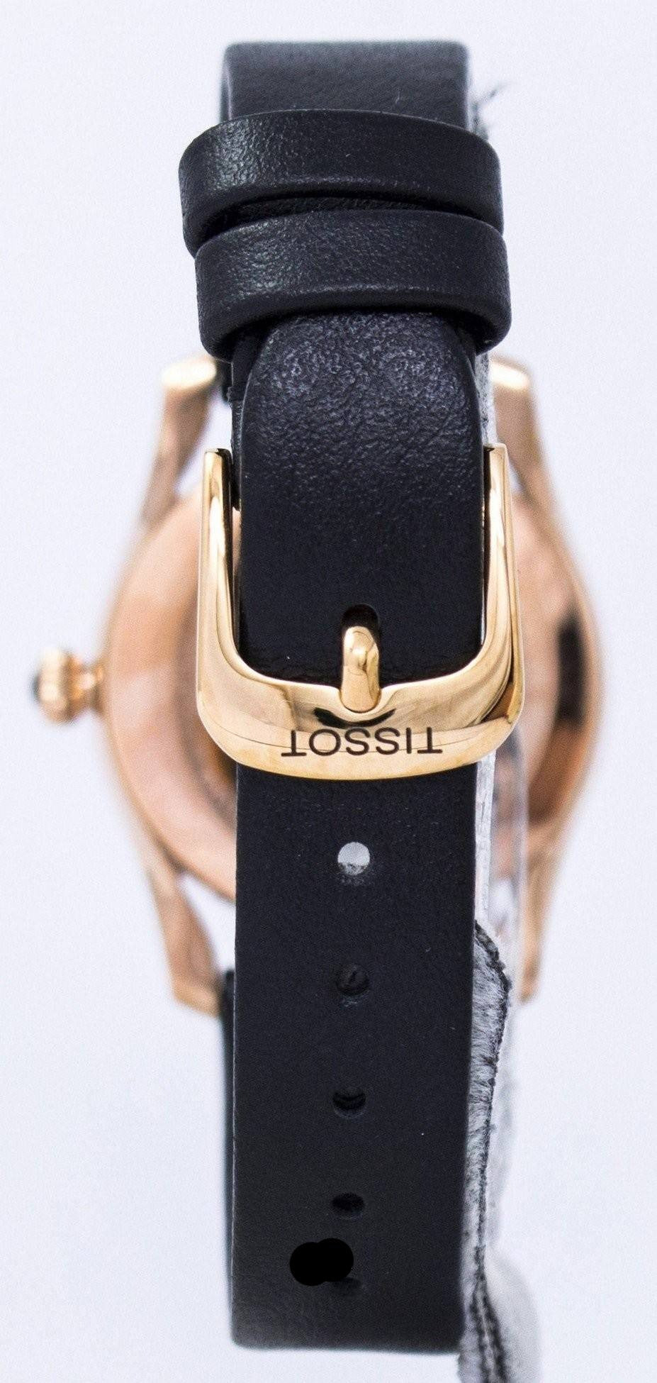  Shop Authentic Tissot T Wave Black Dial Black Leather Strap Watch For Women - T112.210.36.051.00 - Luxxuri