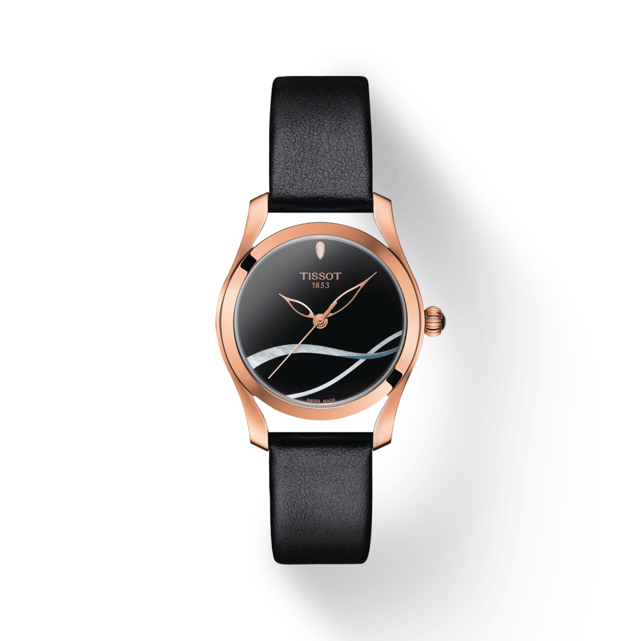  Shop Authentic Tissot T Wave Black Dial Black Leather Strap Watch For Women - T112.210.36.051.00 - Luxxuri