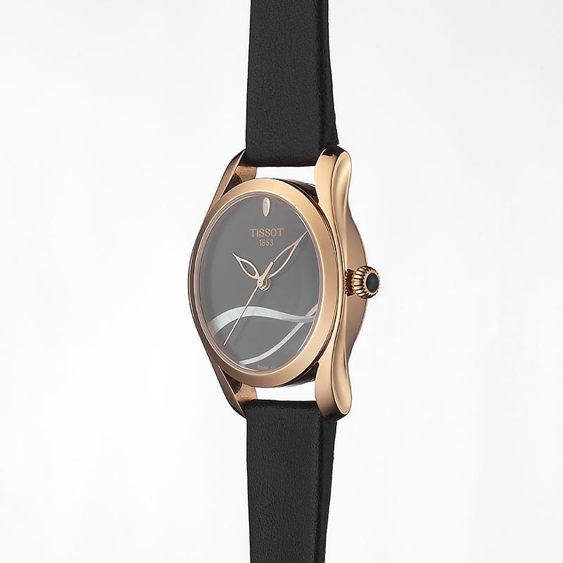 Shop Authentic Tissot T Wave Black Dial Black Leather Strap Watch For Women - T112.210.36.051.00 - Luxxuri