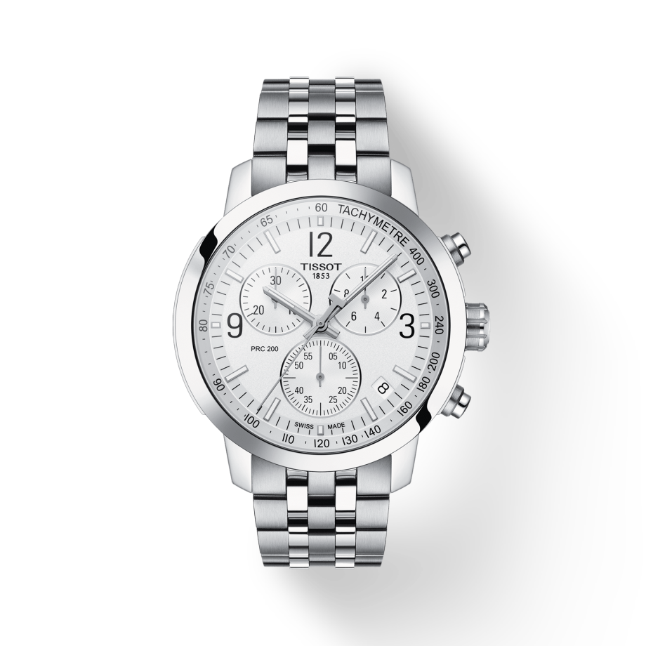  Shop Authentic Tissot T Sport PRC 200 Chronograph White Dial Silver Steel Strap Watch For Men - T114.417.11.037.00 - Luxxuri
