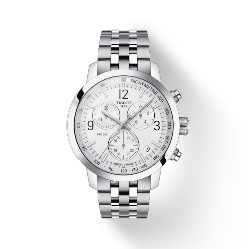  Shop Authentic Tissot PRC 200 Chronograph Quartz Silver Dial Silver Steel Strap Watch For Men - T055.417.11.037.00 - Luxxuri