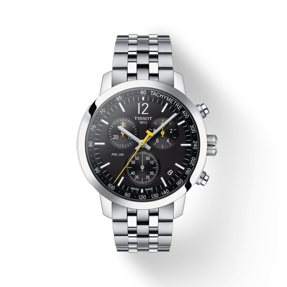  Shop Authentic Tissot PRC 200 Chronograph Black Dial Silver Steel Strap Watch For Men - T114.417.11.057.00 - Luxxuri