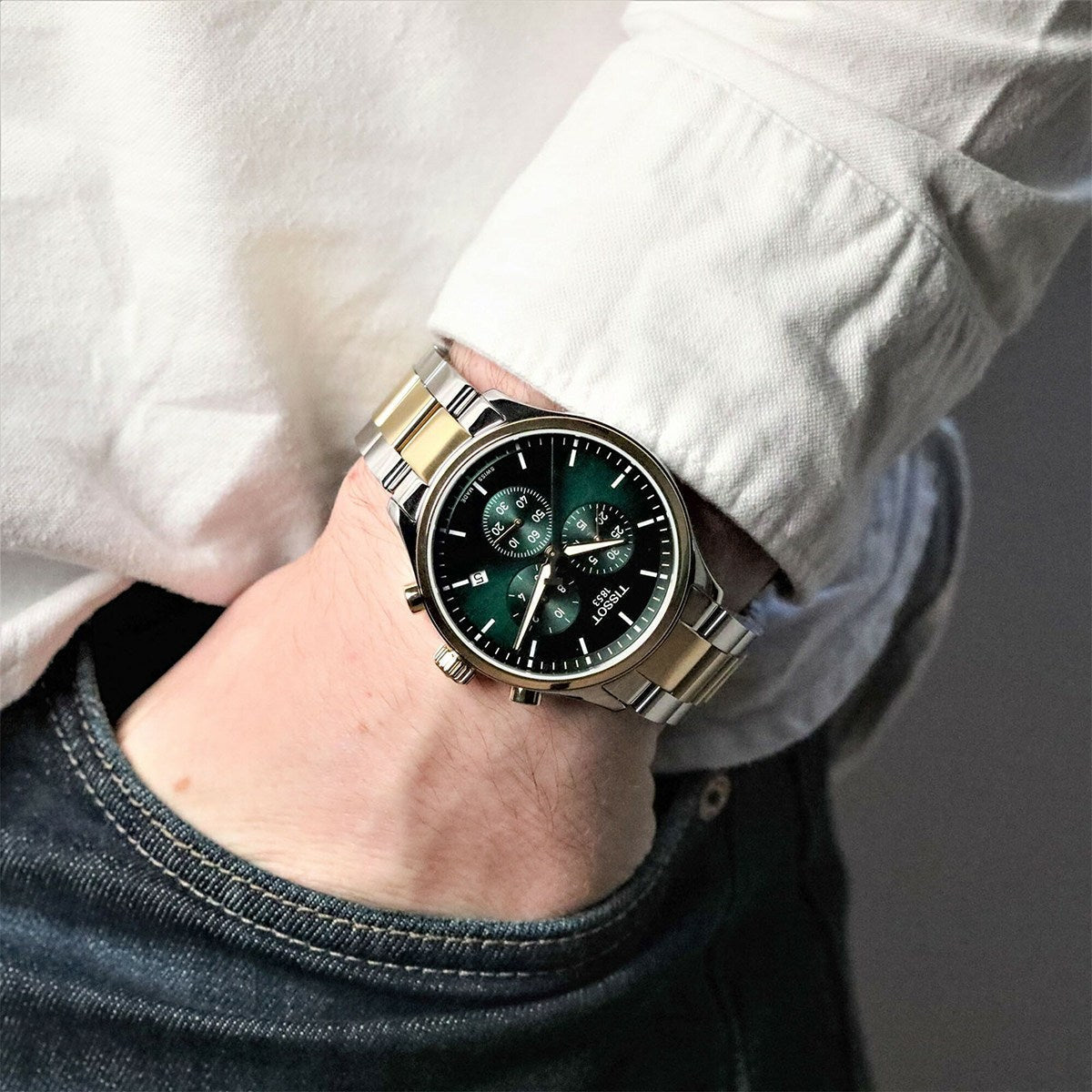  Shop Authentic Tissot T Sport Chrono XL Classic Green Dial Two Tone Steel Strap Watch for Men - T116.617.22.091.00 - Luxxuri